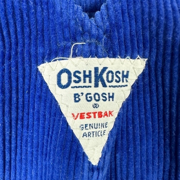 Vintage OshKosh B’gosh Vestbak Blue Corduroy Overalls 3-6 M - Picture 11 of 14